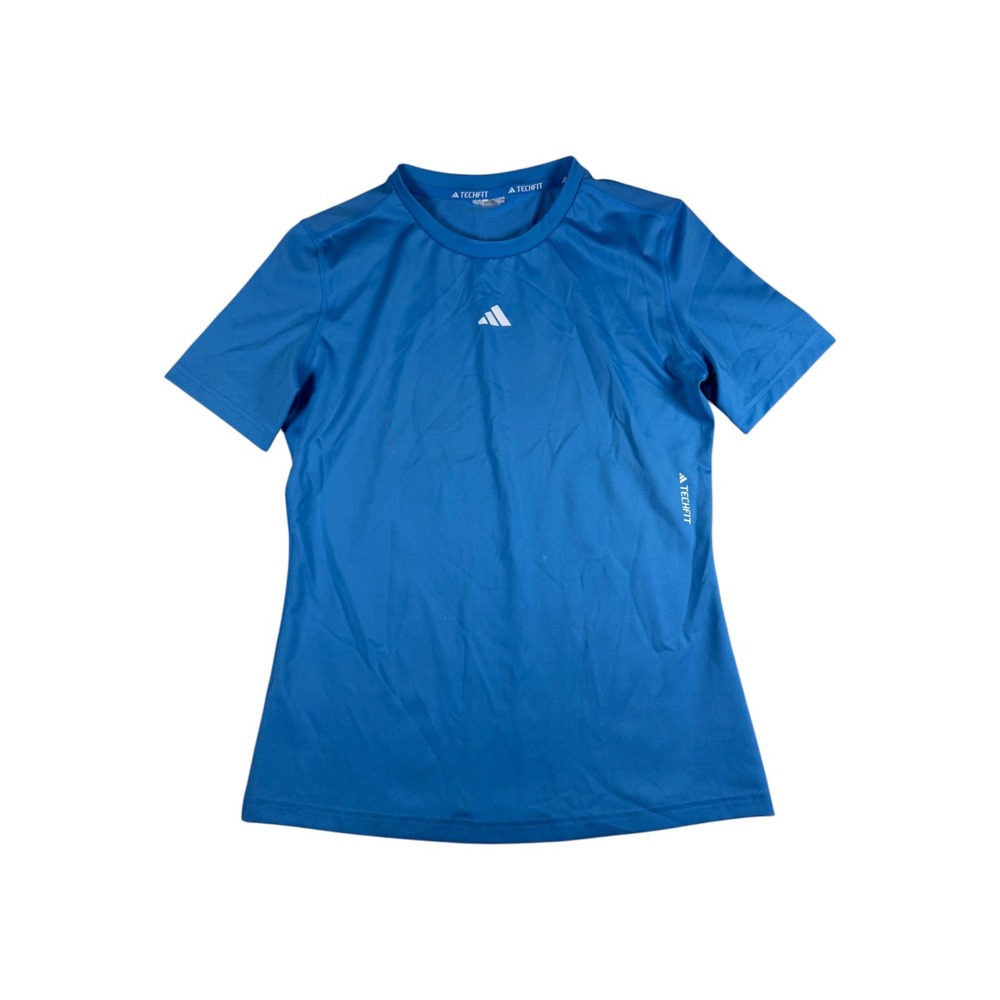 Adidas Techfit Aeroready Mens Compression Shirt Blue Short Sleeve Gym Top M‎